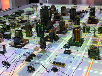 City made of computers parts